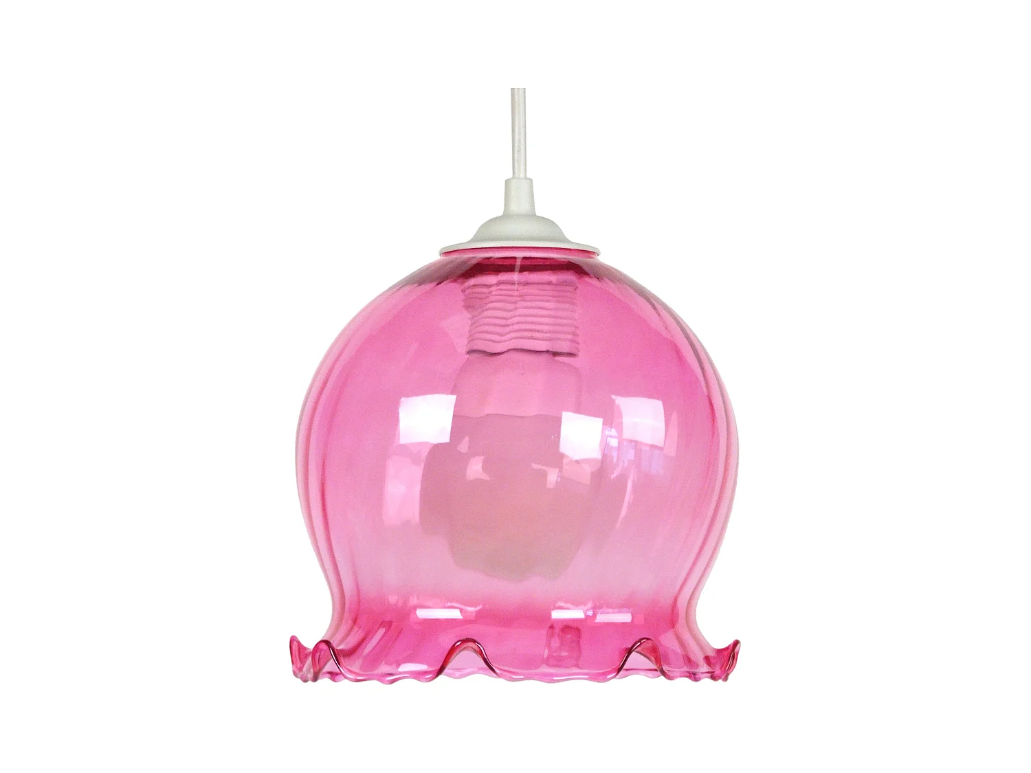 Suspension TOSEL ,verre,Rose ,H80x D18xP18cm