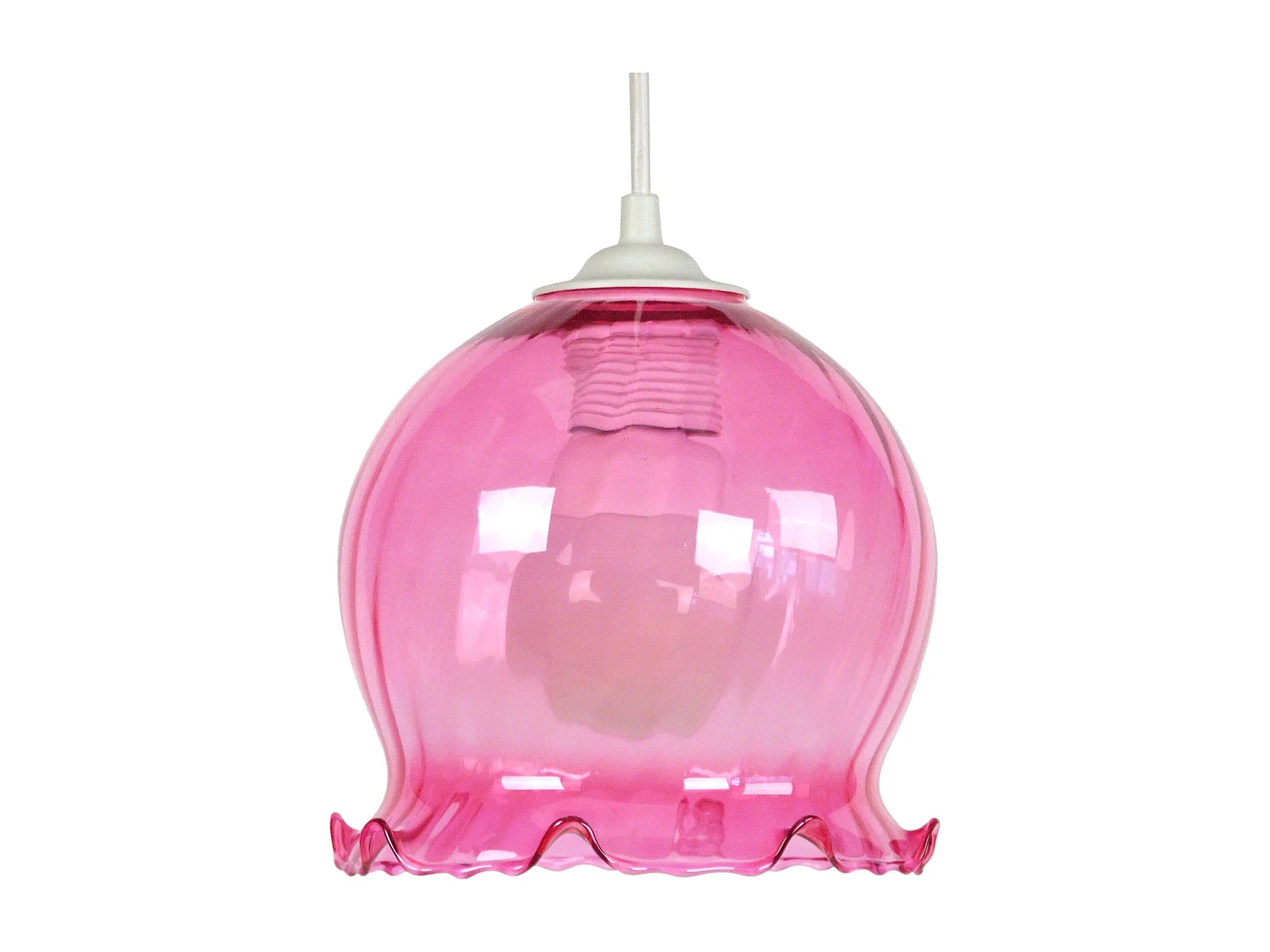 Suspensión  TOSEL ,vidrio,Rosa ,A80x D18xP18cm