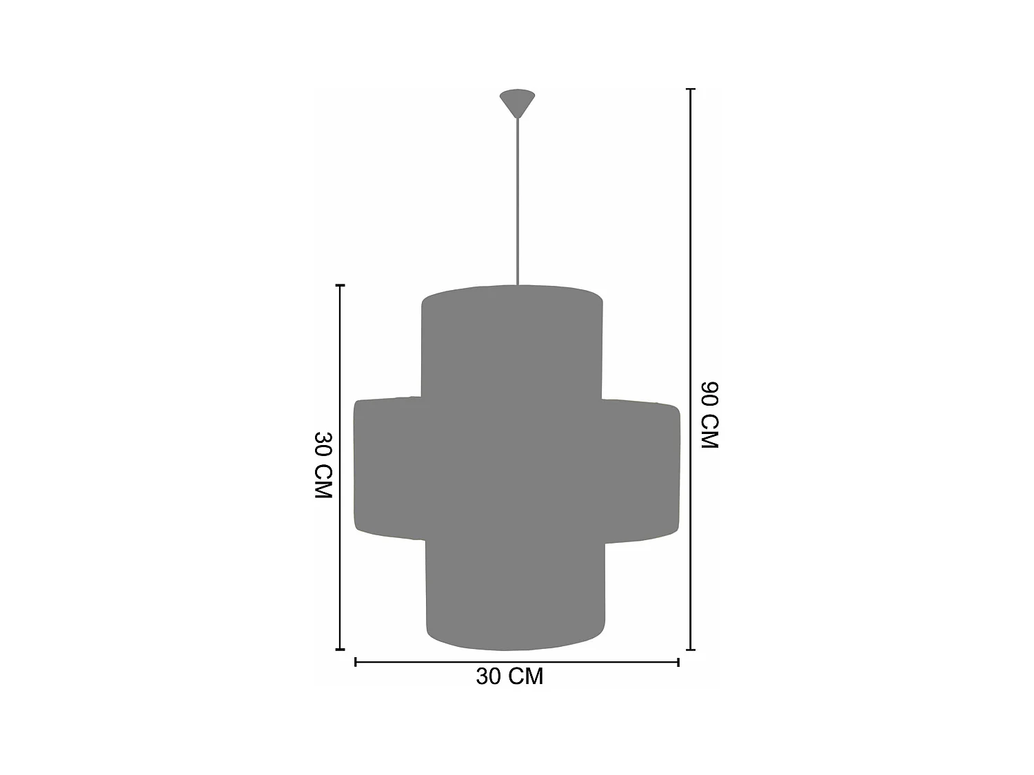 Suspension TOSEL ,métal,fibre ,Jaune ,H90xD30xP30 cm