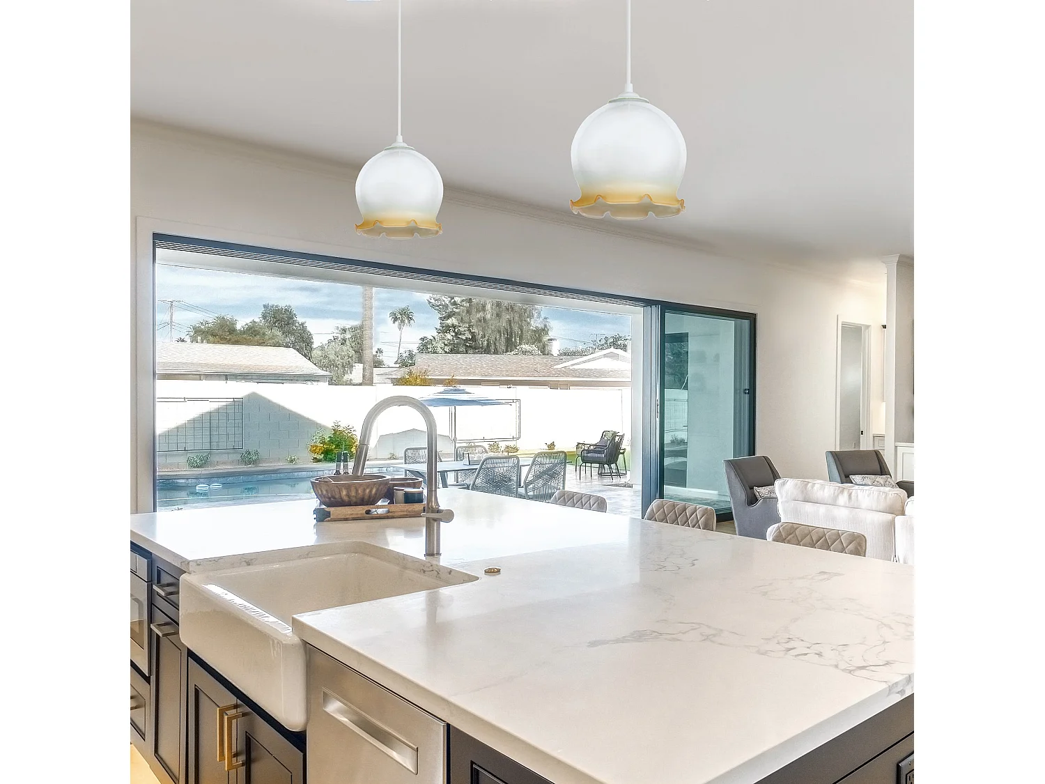 Suspensión  TOSEL ,vidrio,AMARILLO,A80xD18x P18cm