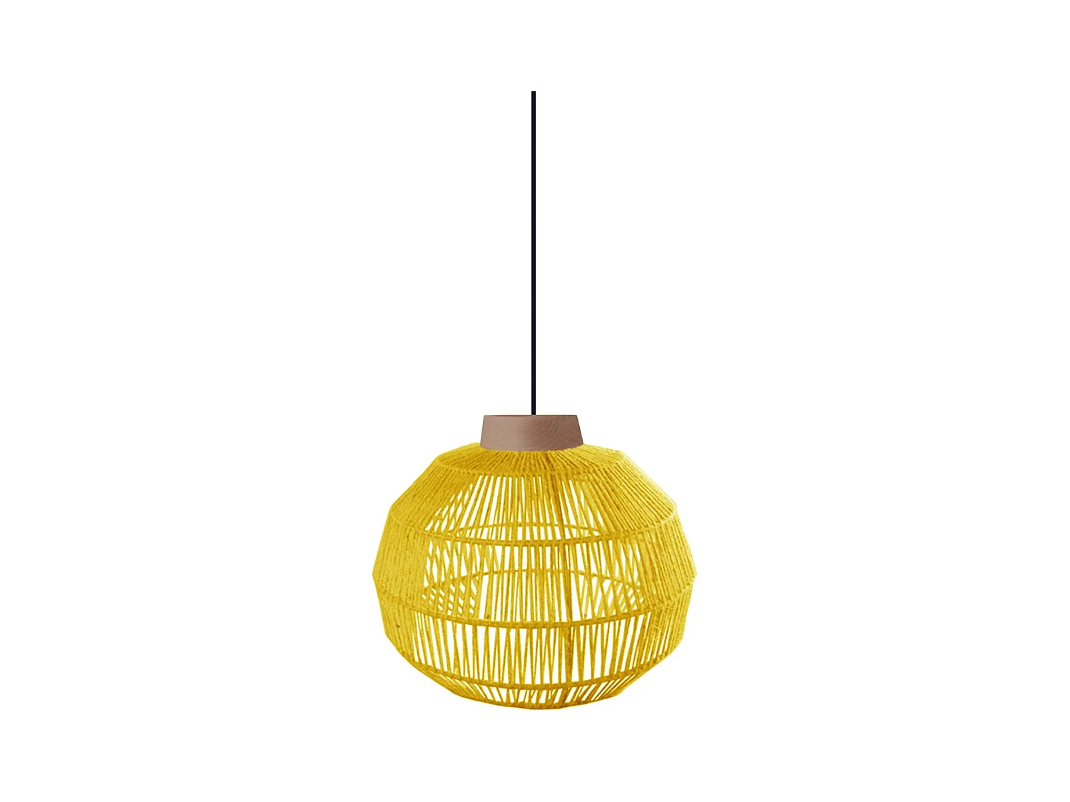 Suspension TOSEL ,métal,fibre ,Jaune , H90xD25xP25cm