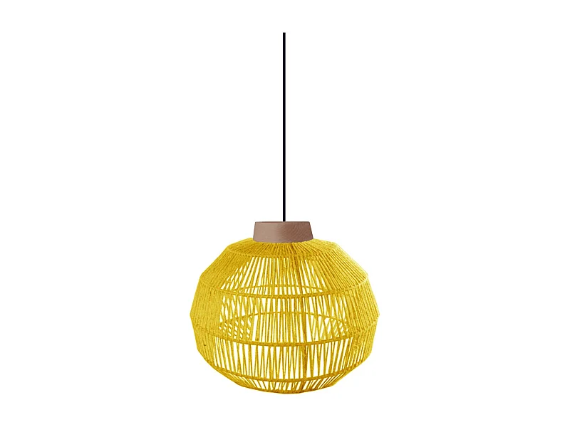 Suspensión  TOSEL ,metal, fibra,AMARILLO, A90xD25xP25cm