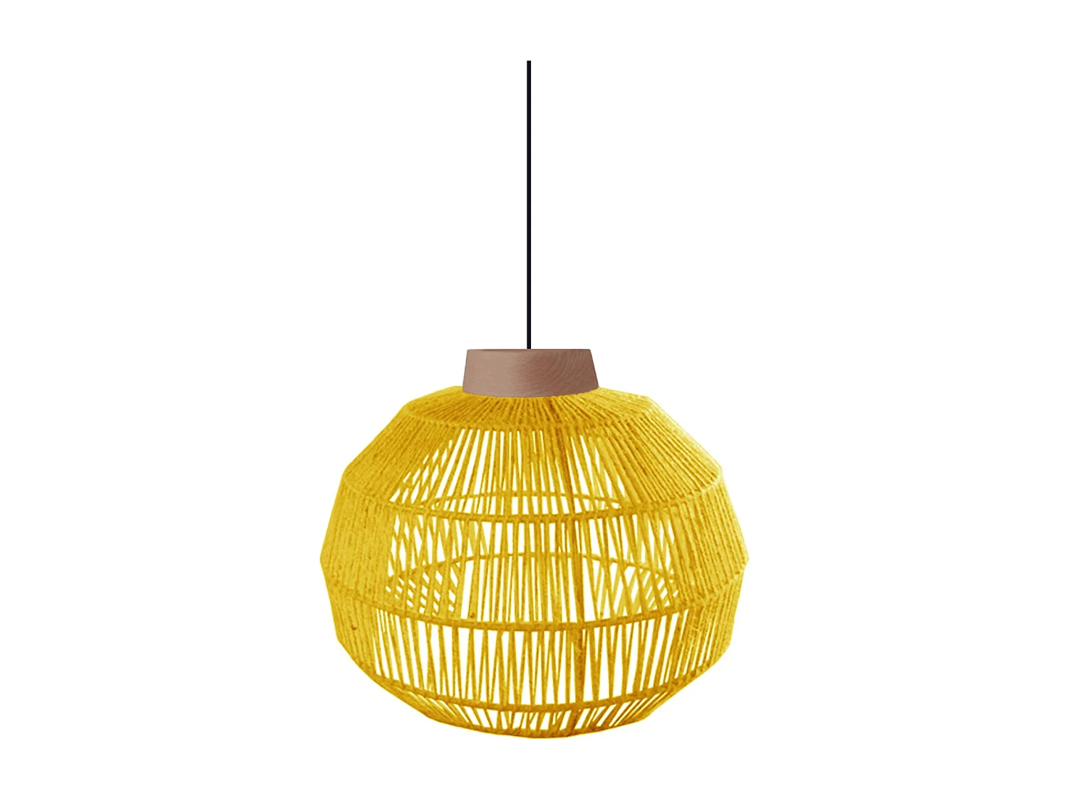 Suspensión  TOSEL ,metal, fibra,AMARILLO, A90xD40xP40cm