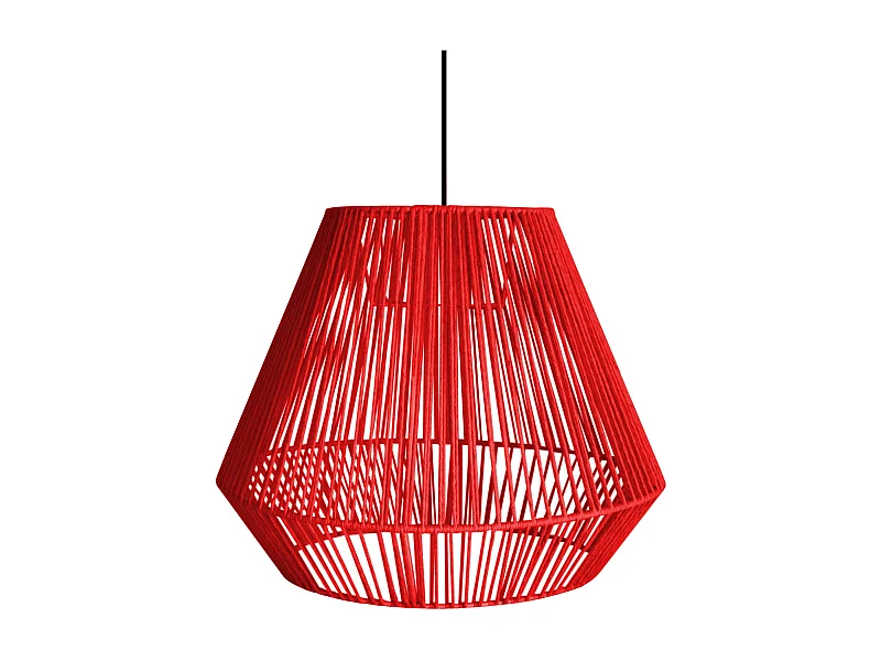 Suspension TOSEL ,métal,fibre ,Rouge ,H88xD40xP40cm