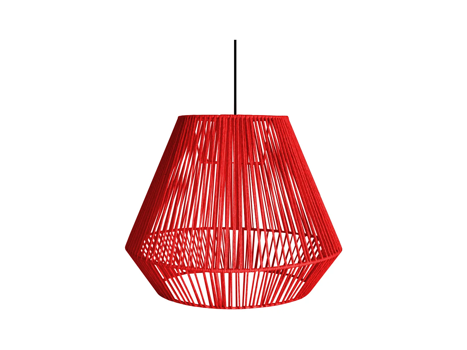 Suspension TOSEL ,métal,fibre ,Rouge ,H88xD40xP40cm