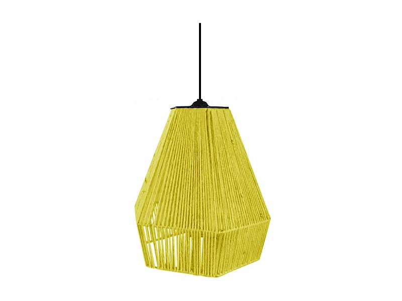 Suspension TOSEL ,métal,fibre ,Jaune , H 90xD30xP30cm