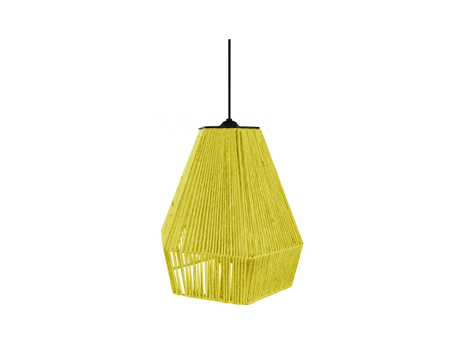 Suspension TOSEL ,métal,fibre ,Jaune , H 90xD30xP30cm