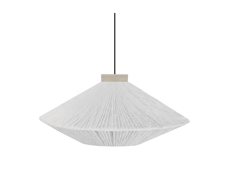 Suspension TOSEL ,métal,fibre ,Blanc ,H90x D 60xP60cm