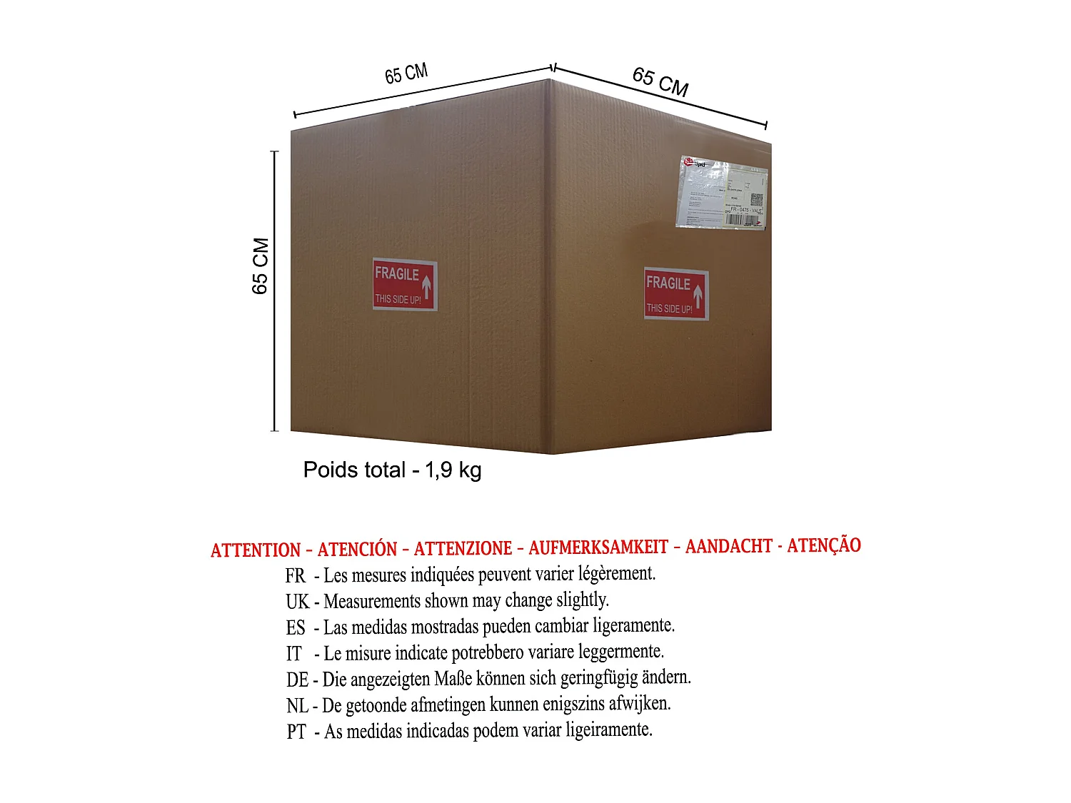 Suspensión  TOSEL ,metal-fibra,Blanco,A90x D 60xP60cm