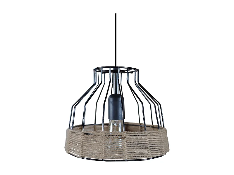 Suspension TOSEL ,métal,fibre ,naturel,H 90xD 25x P 25cm