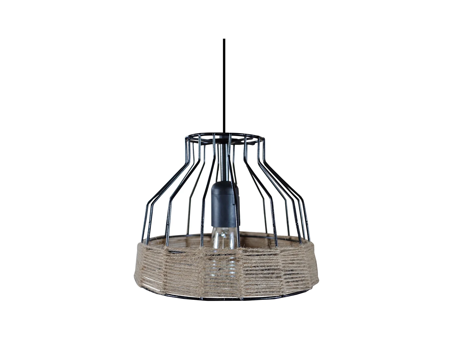 Suspension TOSEL ,métal,fibre ,naturel,H 90xD 25x P 25cm