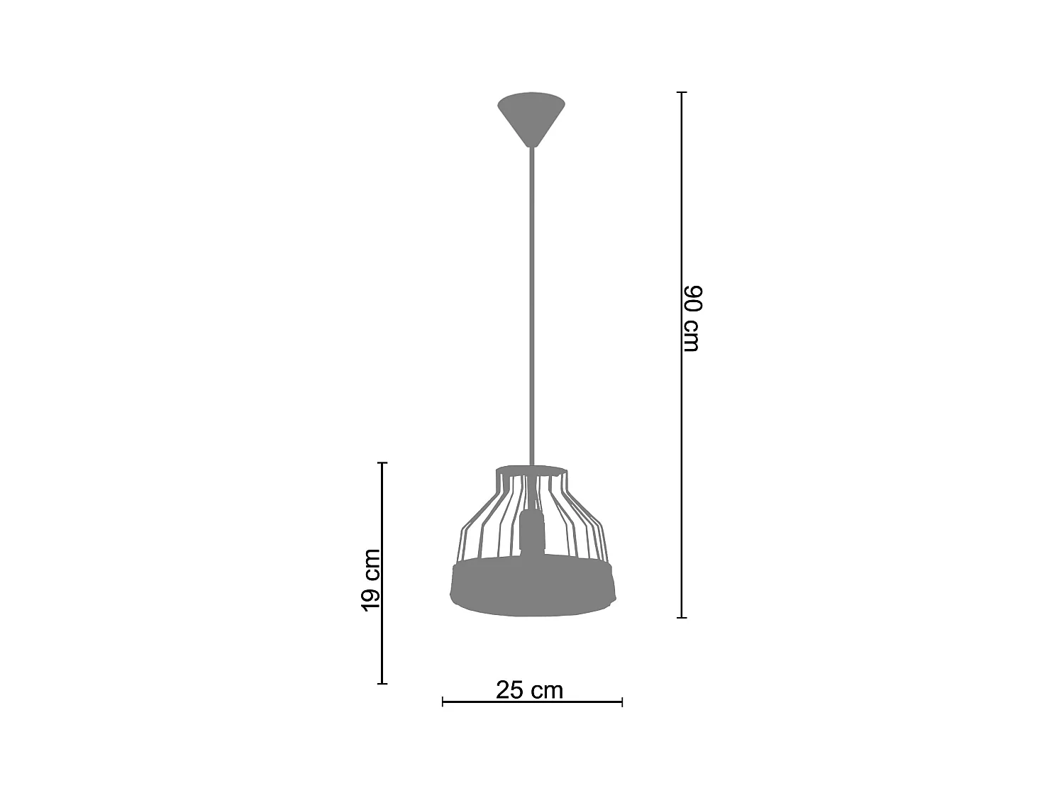 Suspension TOSEL ,métal,fibre ,naturel,H 90xD 25x P 25cm