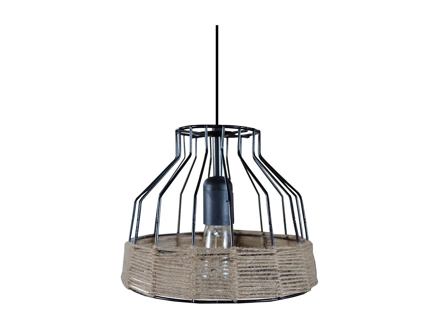 Suspensión  TOSEL ,metal,fibra,natural,A 90xD 25x P 25cm