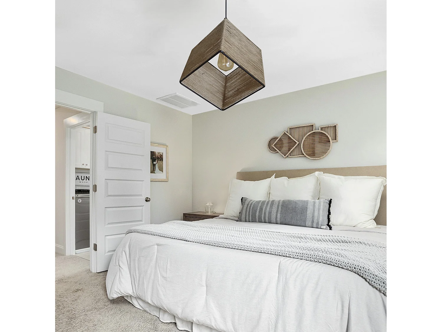 Suspensión  TOSEL ,metal-fibra,natural,A90x D25xP25cm