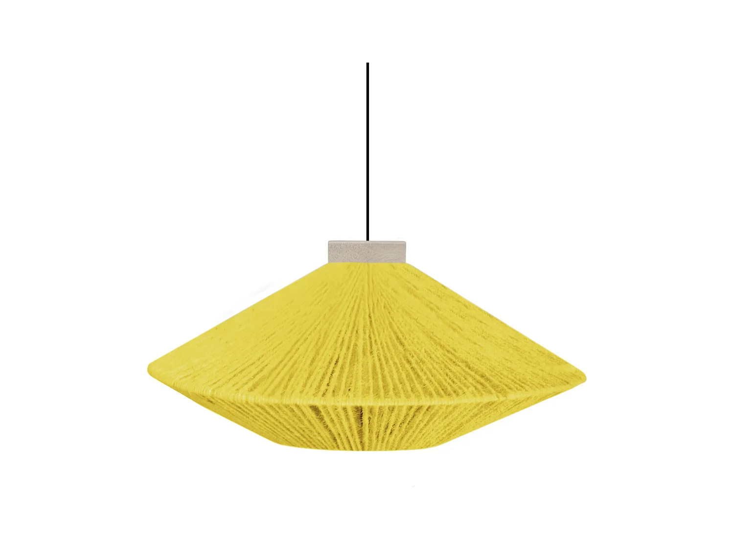 Suspension TOSEL ,métal,fibre ,Jaune , H90xD60xP60cm