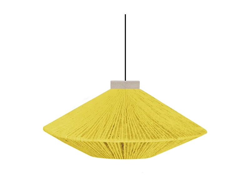 Suspension TOSEL ,métal,fibre ,Jaune , H90xD60xP60cm