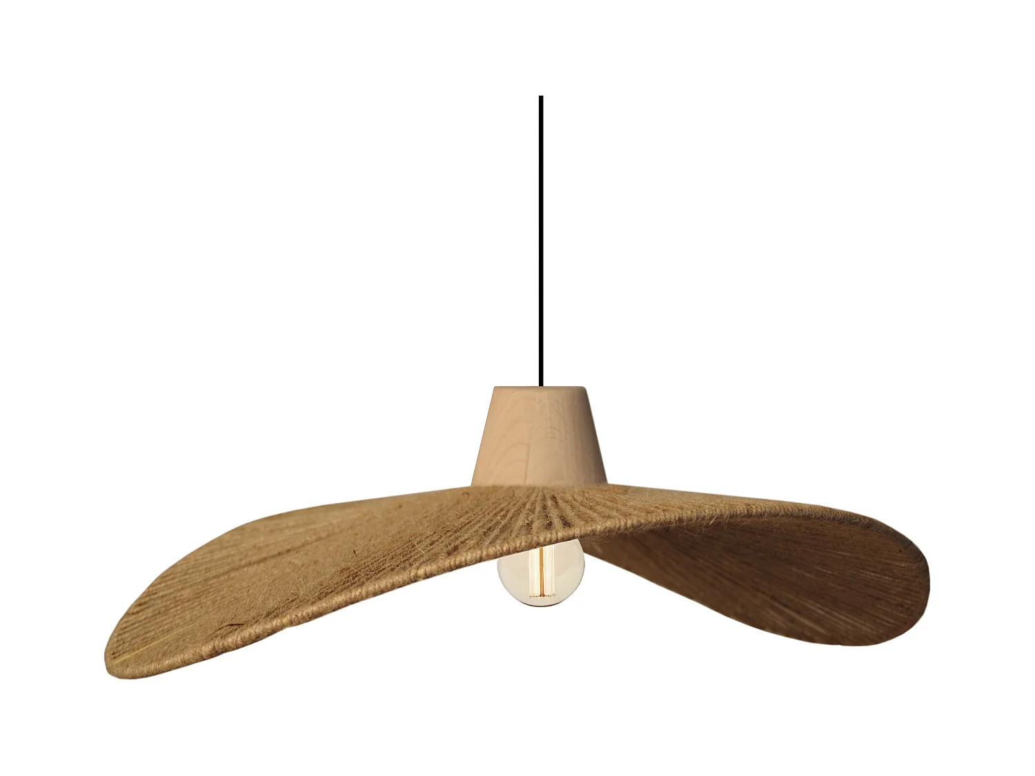 Suspension TOSEL ,métal,fibre ,naturel, H 70xD44x P 50cm