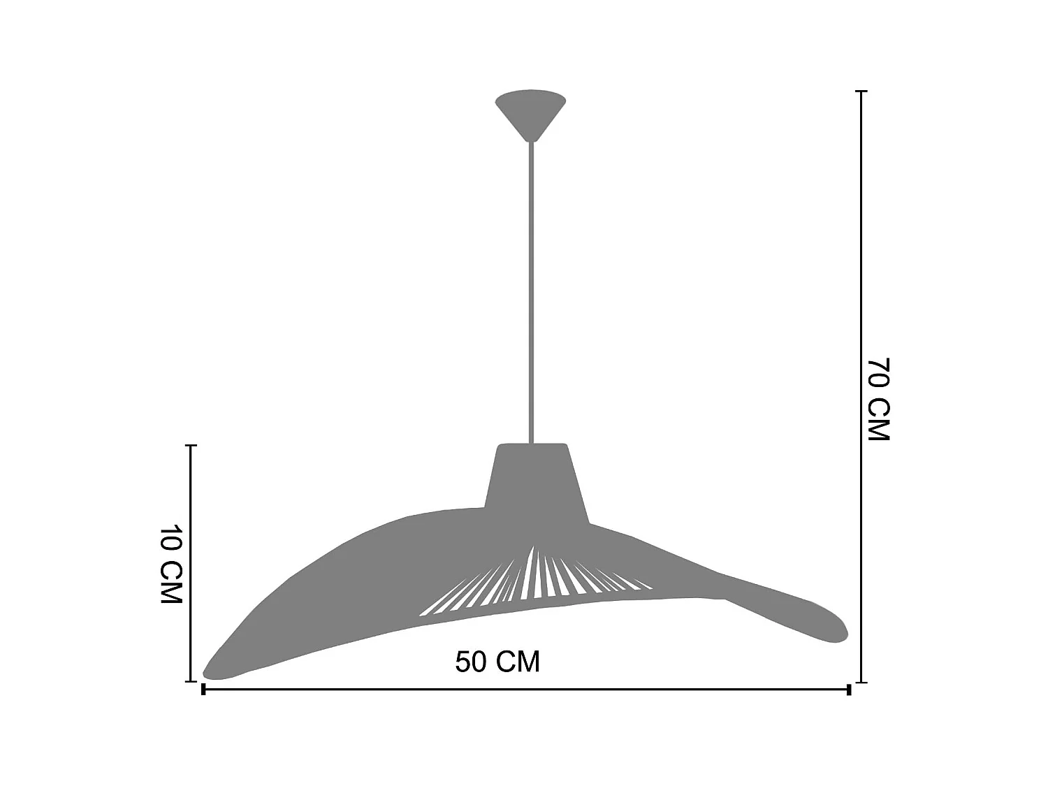 Suspension TOSEL ,métal,fibre ,naturel, H 70xD44x P 50cm