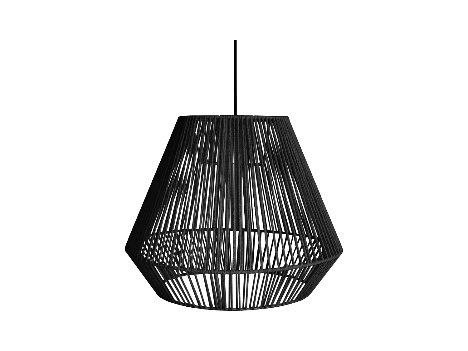 Suspension TOSEL ,métal,fibre ,Noir ,H88xD40xP40cm