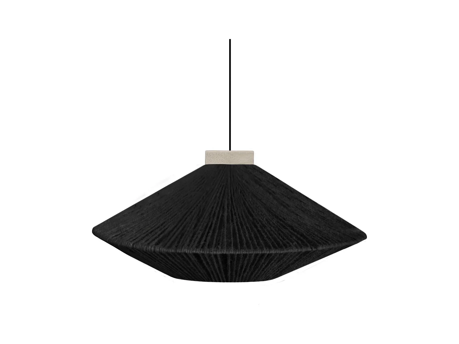 Suspension TOSEL ,métal,fibre ,Noir ,H90xD60x P60cm