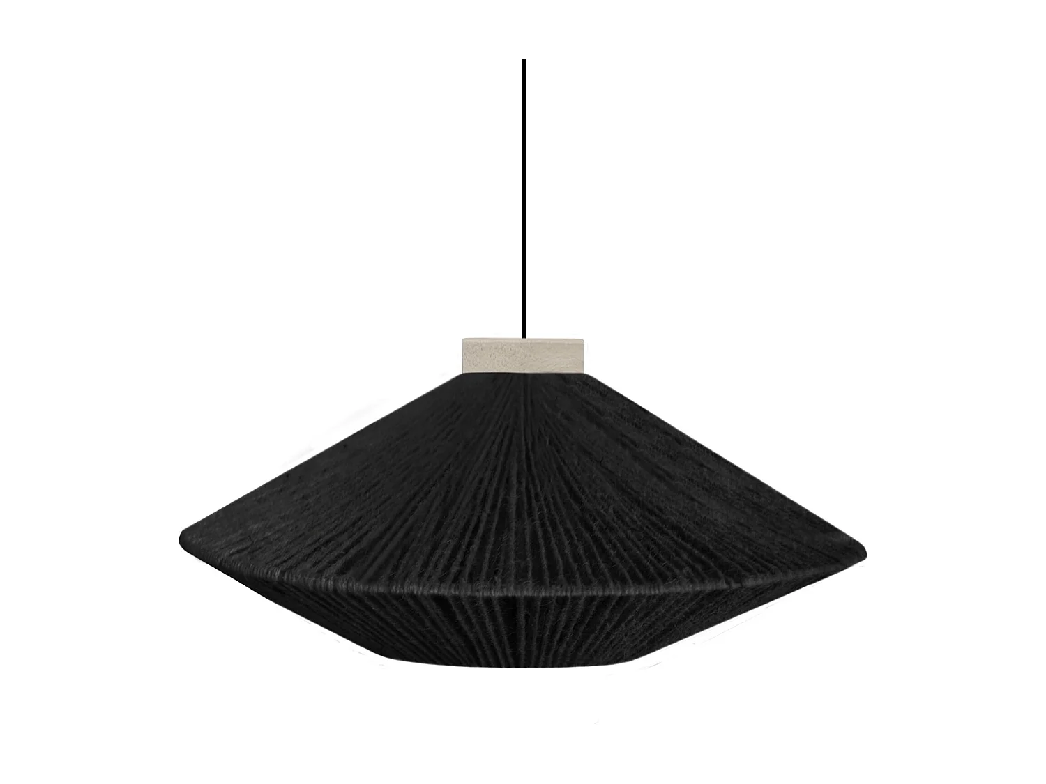 Suspensión  TOSEL ,metal-fibra,Negro ,A90xD60x P60cm