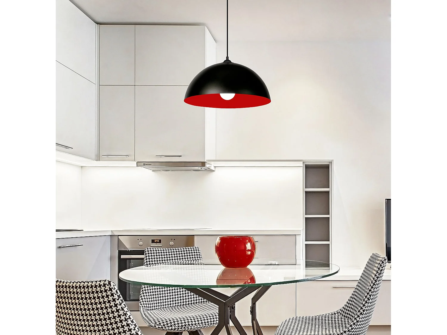 Lampadario a sospensione  metallo cupola  DEMI bola 35  aluminio  D'35cm