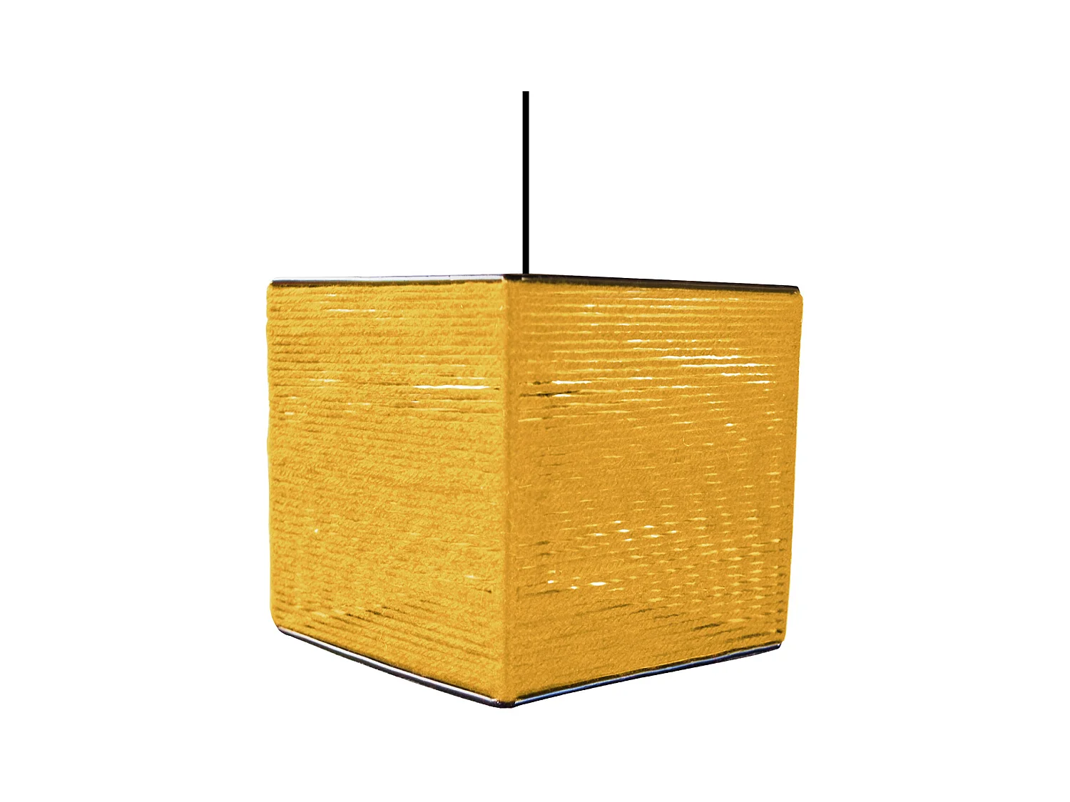 Suspension TOSEL ,fibre ,Jaune ,H90xD 20xP20cm