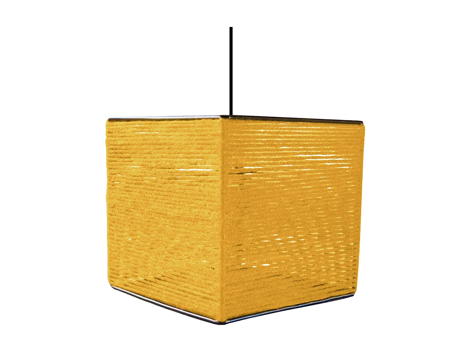 Suspension TOSEL ,fibre ,Jaune ,H90xD 20xP20cm