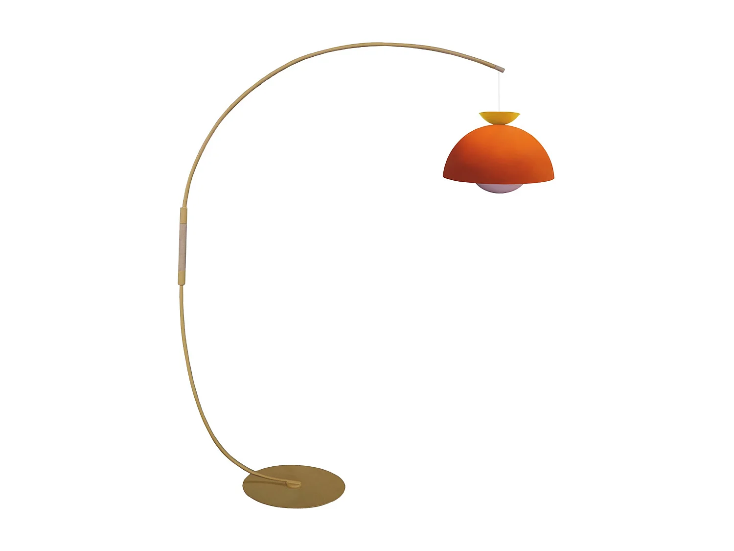 Candeeiro de Pé TOSEL EGLANTINE vidro braço cetim D50 x  H165  cm