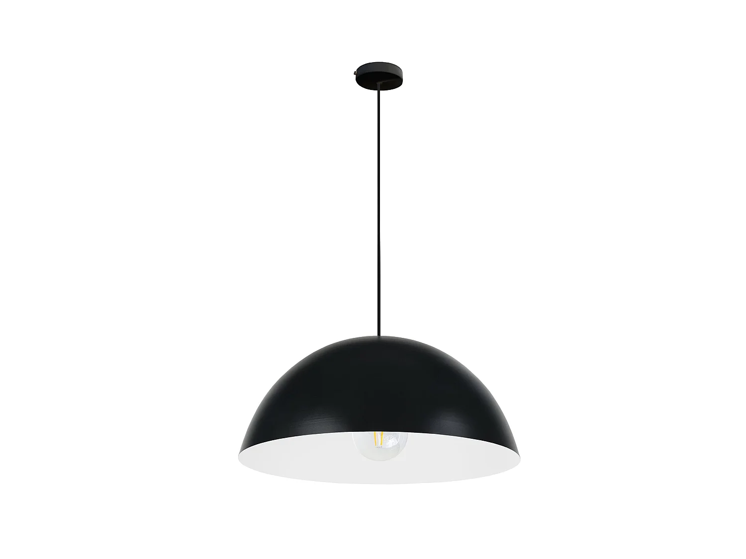 Lampadario a sospensione  metallo cupola  DEMI bola bianco D'30 cm
