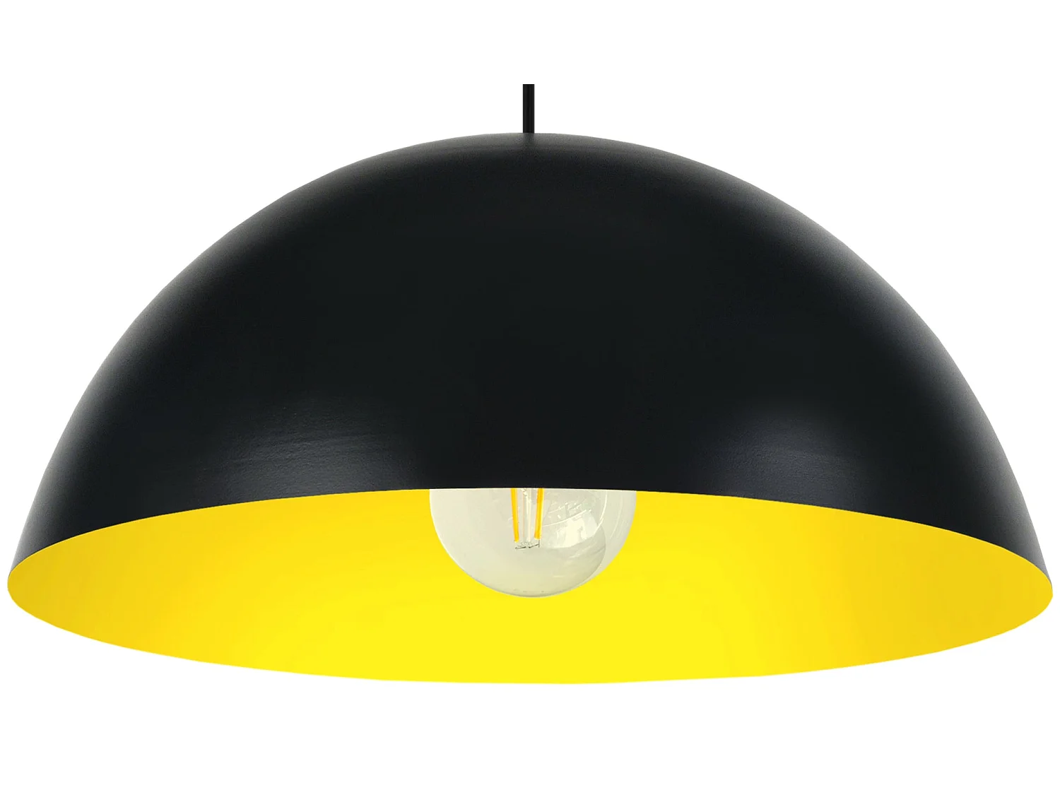 Lampadario a sospensione  metallo cupola  DEMI bola 35  giallo D'35cm