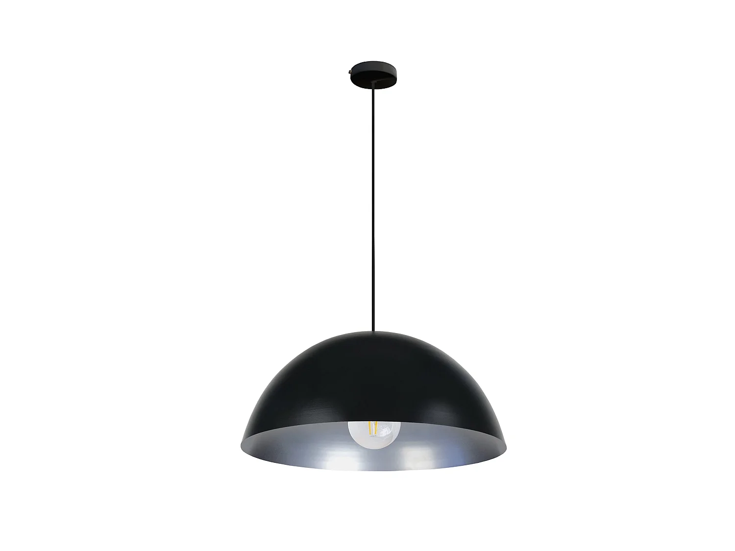 Lampadario a sospensione  metallo cupola  DEMI bola 35  blu D'35cm