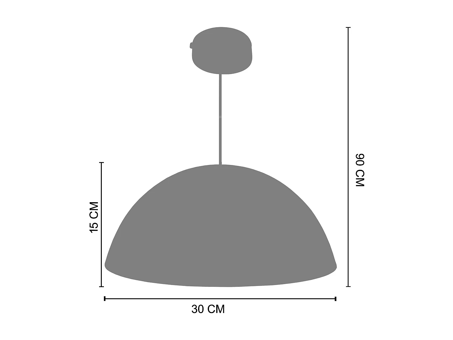 Suspensión  TOSEL,metal,Negro ,A78xD42,5xP42,5cm