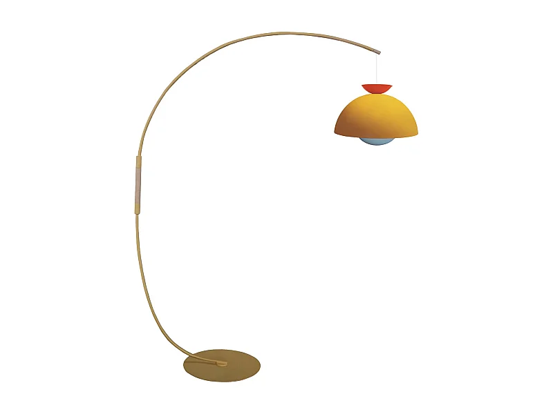 Lampadaire TOSEL ,métal,Beige , H195xD43xP 110cm