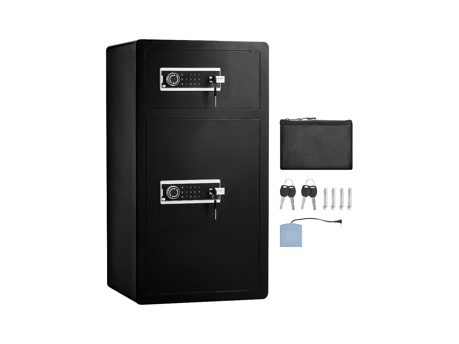 Coffre-Fort à Double Porte SucceBuy, avec Verrouillage à Clé et Mot de Passe de 204 L, Noir