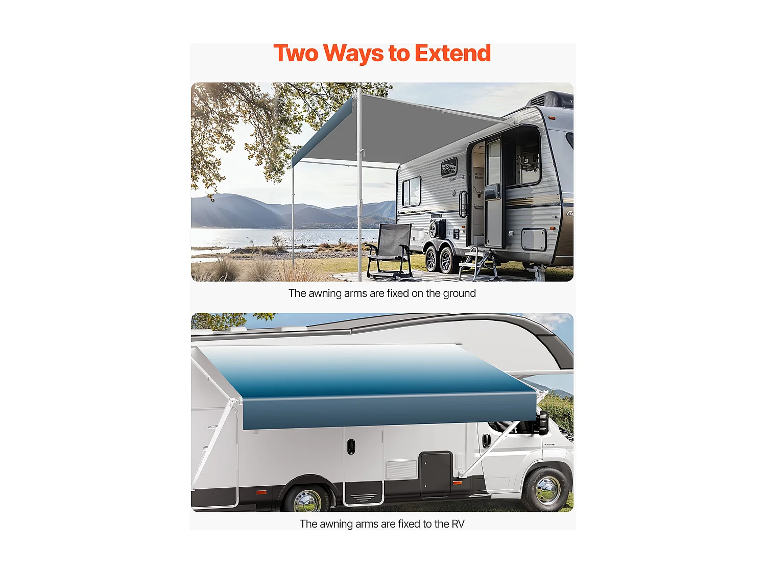 Tettuccio per Auto SucceBuy Tendalino di Ricambio da 610 cm - Compatibile con la Maggior Parte dei Camper a 12 V CC