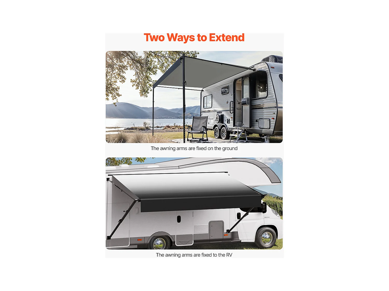 Auvent de Voiture SucceBuy Auvent de Remplacement pour VR de 610 cm - Auvent de Remorque Manuel