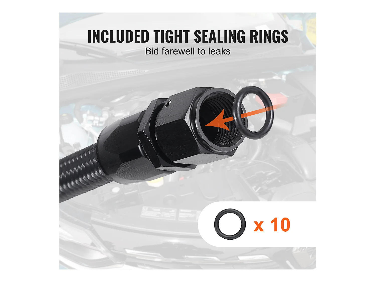 Kit de Conduite SucceBuy de Carburant 8AN 610cm, Tressé en Nylon et Acier Inoxydable avec 12 Raccords