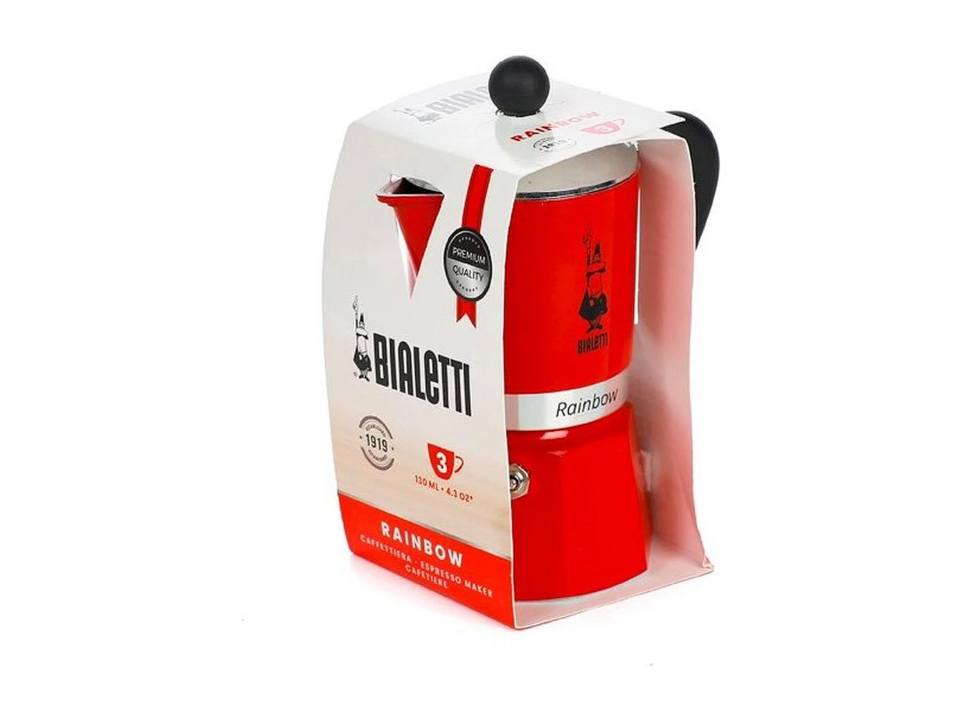 Cafetière Italienne Moka Express 3T Rouge Bialetti - Tradition Italienne en Couleur