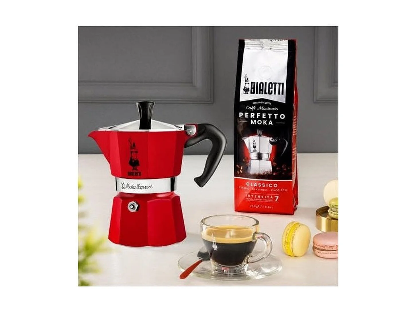 Cafetière Italienne Moka Express 3T Rouge Bialetti - Tradition Italienne en Couleur