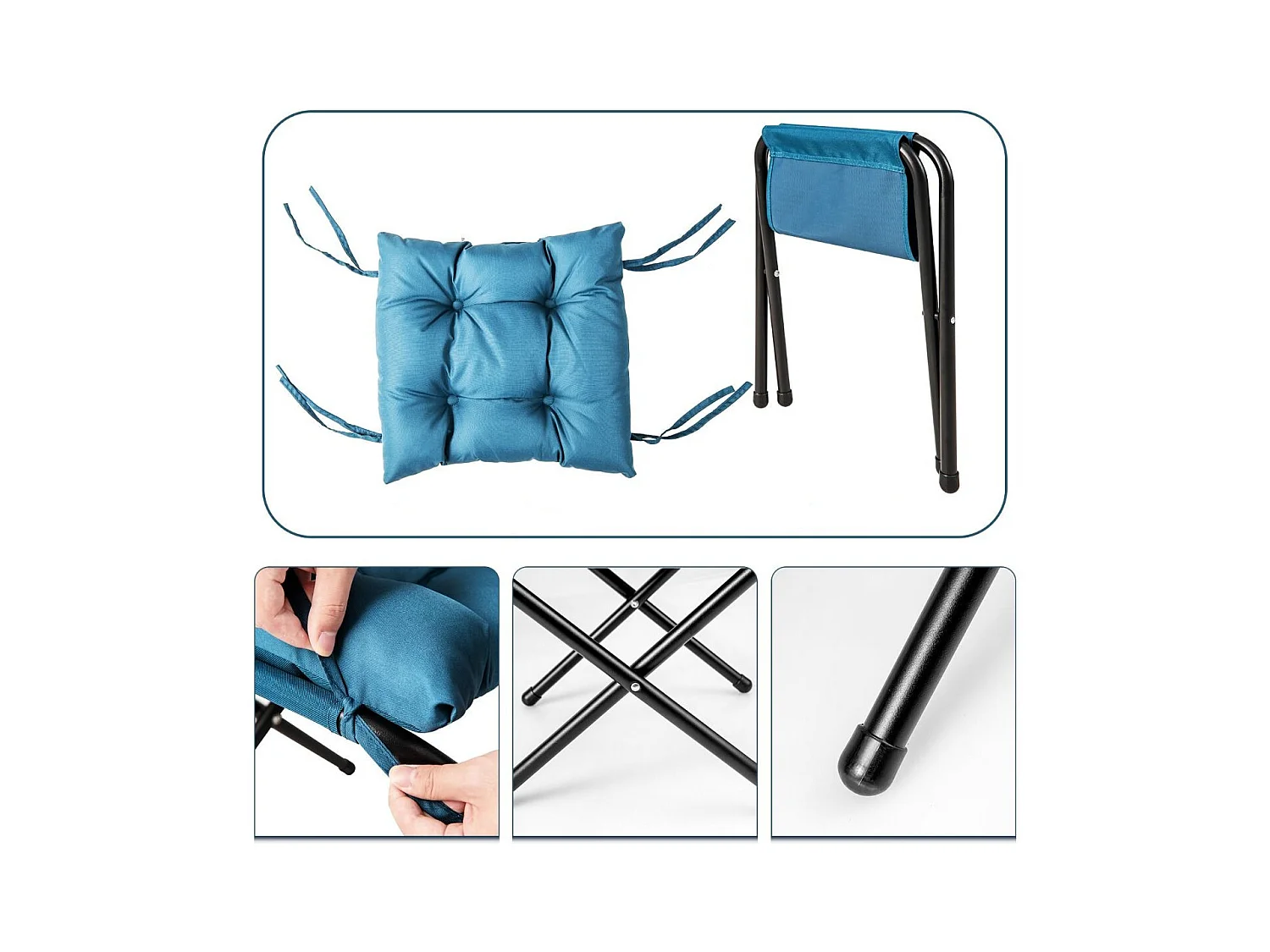 Poltrona pigra con cuscino braccioli tasca laterale poggiapiedi, Poltrona da lettura moderna Blu