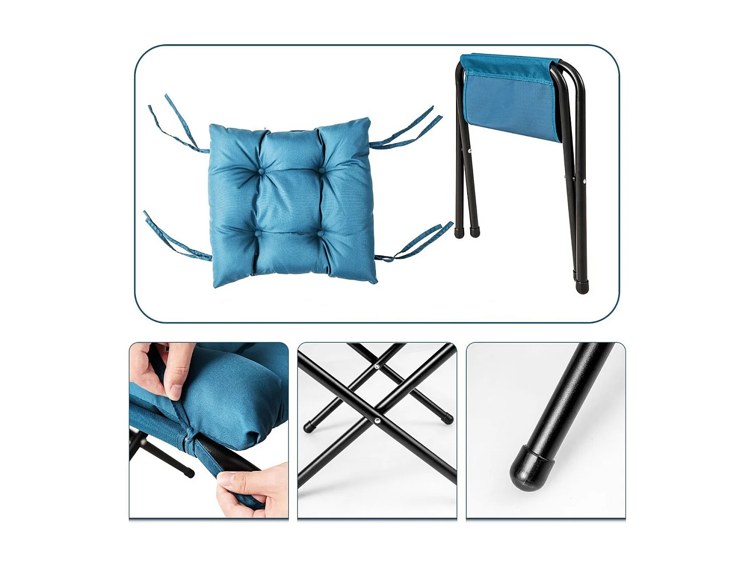 Poltrona pigra con cuscino braccioli tasca laterale poggiapiedi, Poltrona da lettura moderna Blu