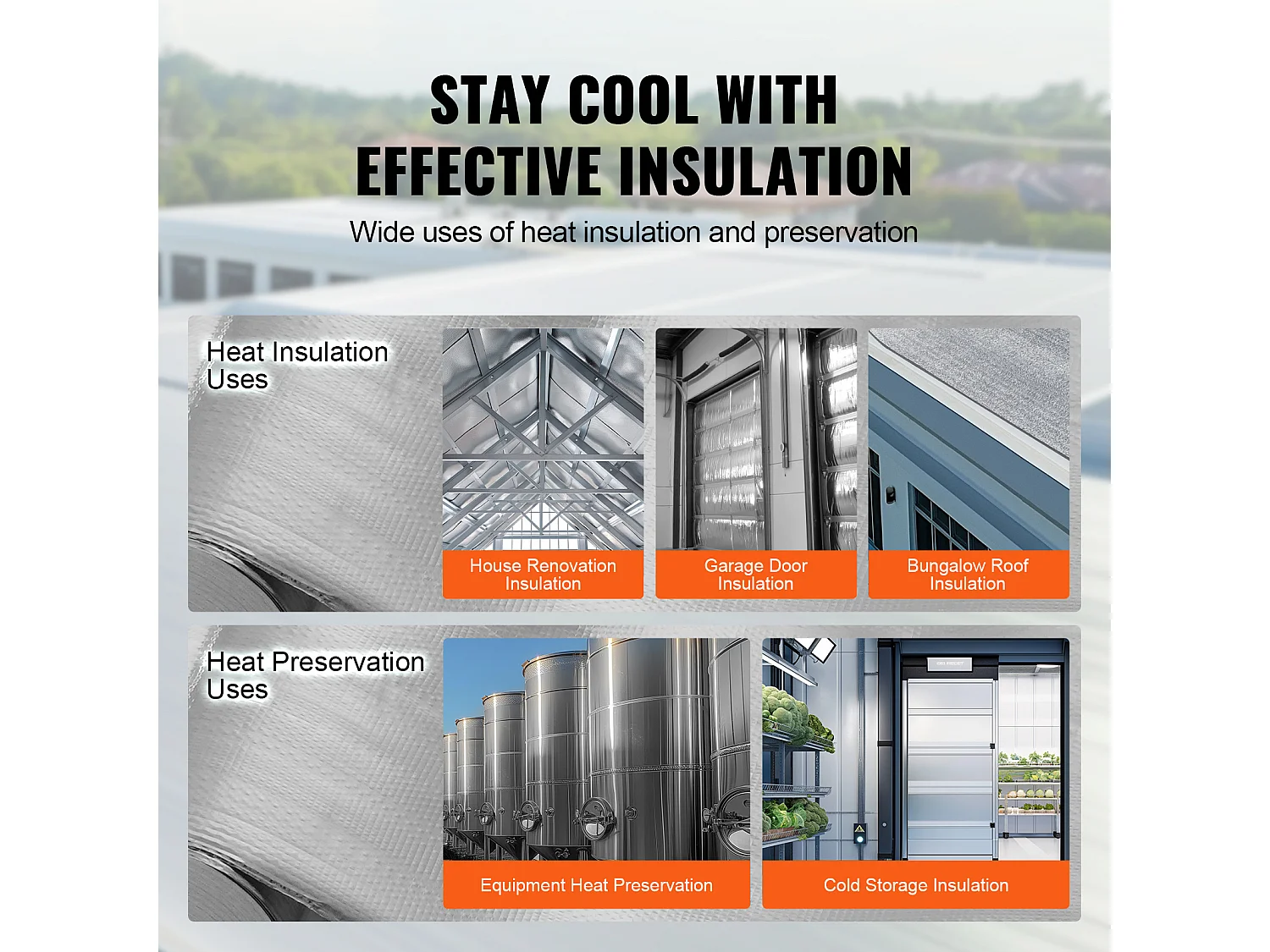 Rouleau d'Isolation Réfléchissant Double SucceBuy en Tissu Tissé Barrière Radiante 102 CM x 7620 CM