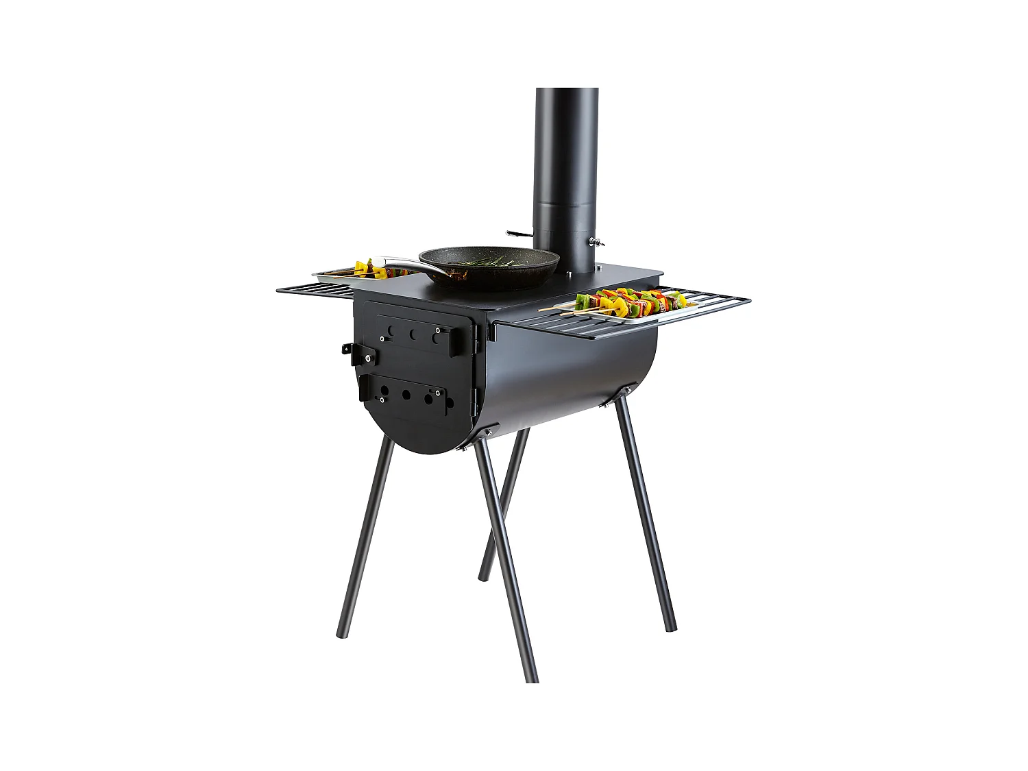 Poêle à Bois Portable SucceBuy, 262 cm, Poêle de Camping pour Barbecue avec Tuyaux pour l'Extérieur