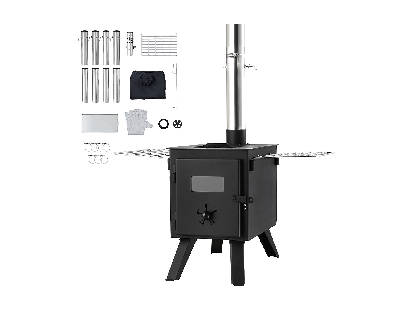 Barbecue Portatile A Carbonella Con Griglia Bifacciale - Leggero, Con Manico In Legno, Borsa E Accessori Inclusi - 2