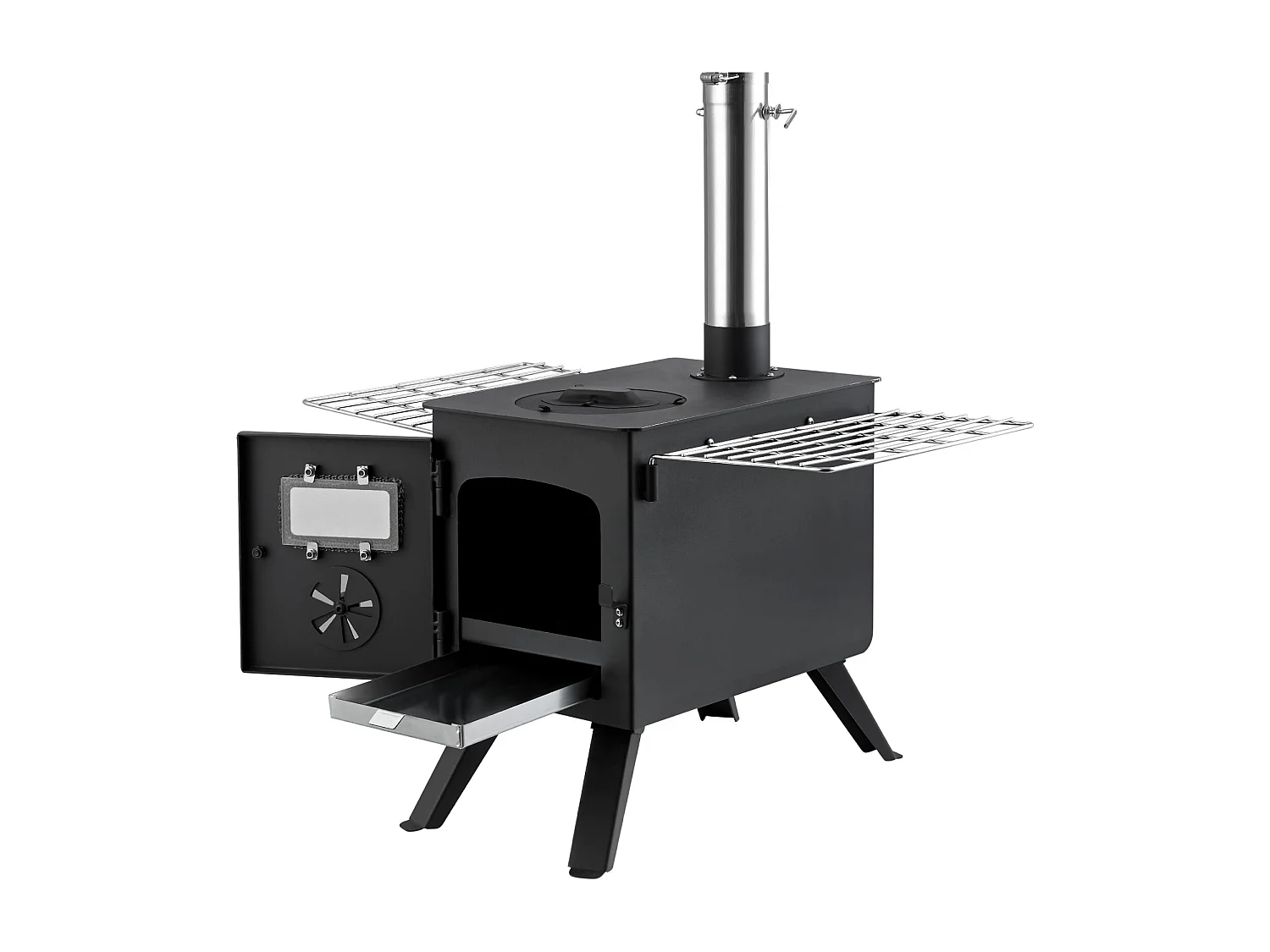 Stufa a Legna Portatile SucceBuy, 217 cm, Stufa Barbecue per Tenda da Campeggio con Tubi