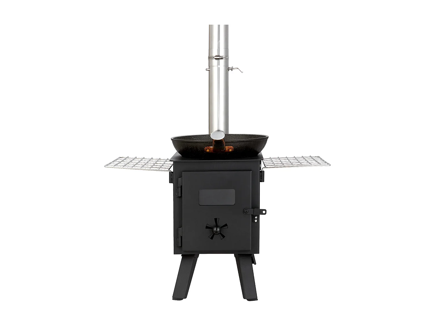 Stufa a Legna Portatile SucceBuy, 217 cm, Stufa Barbecue per Tenda da Campeggio con Tubi
