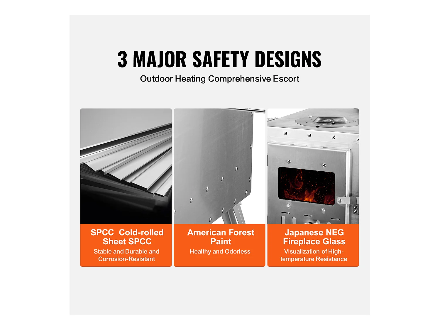 Fogão a Lenha Portátil SucceBuy para Acampamento, Em Aço Inoxidável com Tubos de Chaminé