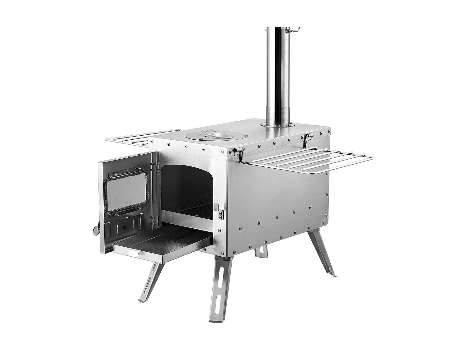 Stufa a Legna Portatile SucceBuy da Campeggio, In Acciaio Inossidabile con Tubi del Camino