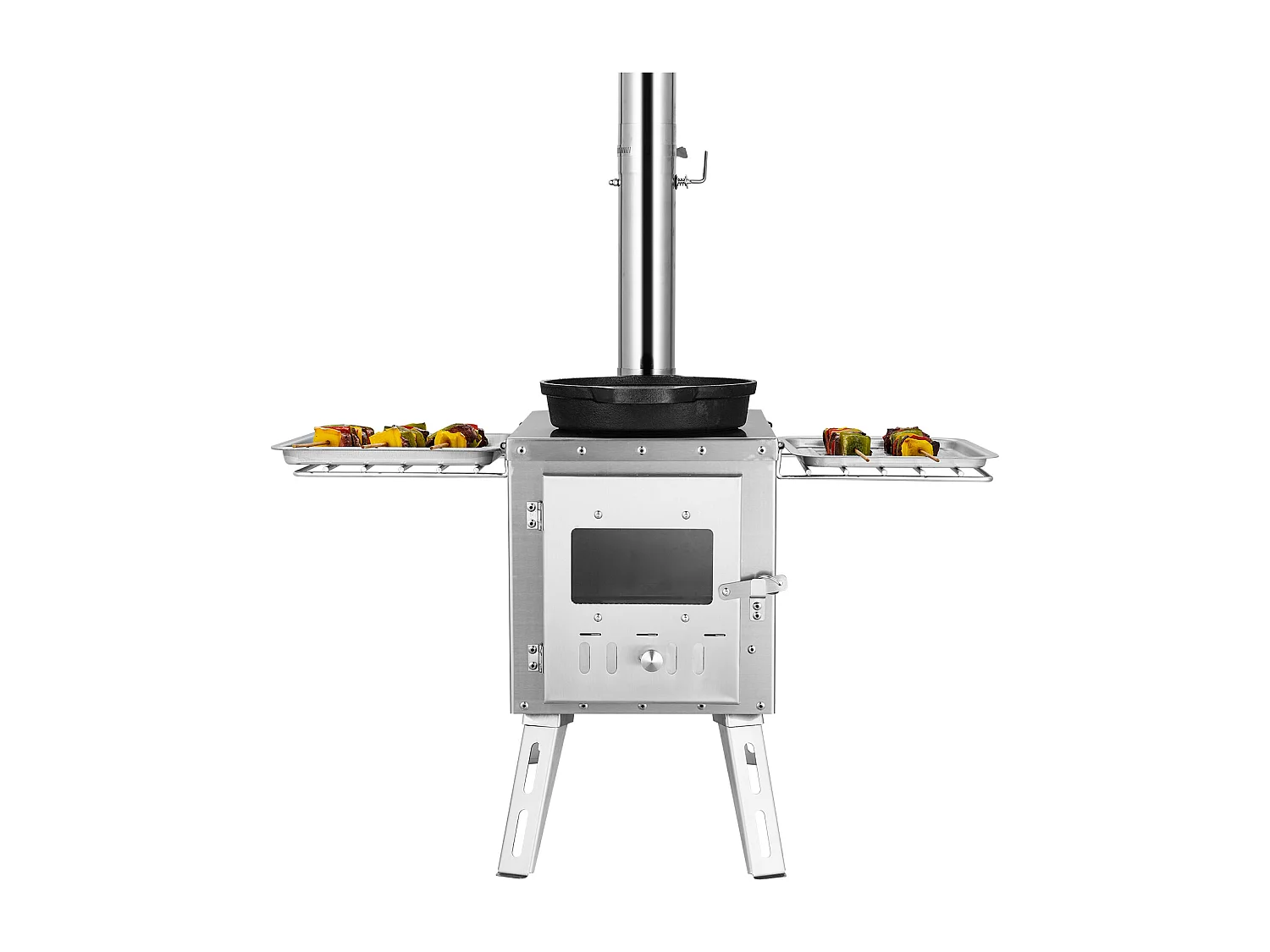 Stufa a Legna Portatile SucceBuy da Campeggio, In Acciaio Inossidabile con Tubi del Camino